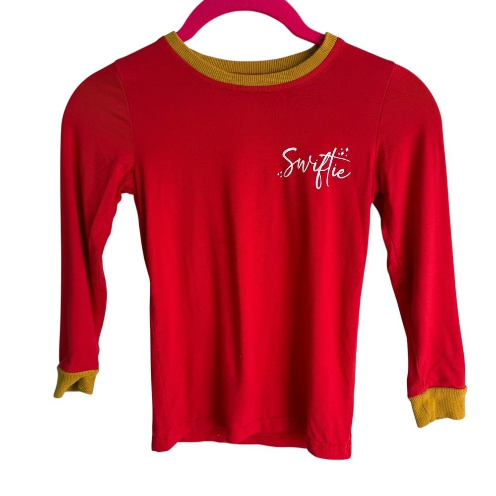 FANCY SCHMANCY BABY 87 Fan Swiftie Chiefs Girls Long Sleeve Pajama Top, 7